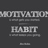 Motivation is what gets you started.  Habit is what keeps you going.