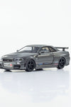 Kyosho 1:64 Nissan Skyline GT-R (NISMO BNR34 CRS Version) with MOTN LED Base Compatible – Gray