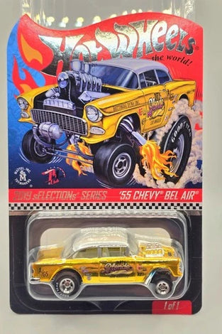 HOT WHEELS RLC GOLD '55 CHEVY BEL AIR GASSER