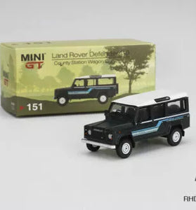 MINI GT 151 Land Rover Defender 110 1985 County Station Wagon Grey