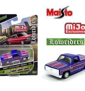 Maisto 1:64 1987 Chevrolet 1500 Lowriders – Metallic Blue – Design Lowriders