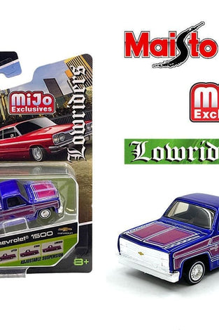 Maisto 1:64 1987 Chevrolet 1500 Lowriders – Metallic Blue – Design Lowriders
