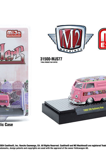 M2 Machines 1:64 1960 Volkswagen Delivery Short Van Lowriders Limited Edition – Metallic Pink