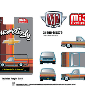 M2 Machines 1:64 1978 Chevrolet C10 Silverado Squarebody Pickup Truck – Cool Grey – MiJo Exclusives Limited Edition