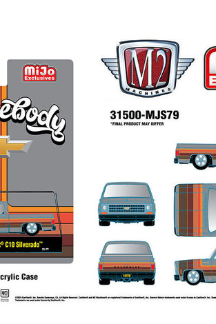 M2 Machines 1:64 1978 Chevrolet C10 Silverado Squarebody Pickup Truck – Cool Grey – MiJo Exclusives Limited Edition