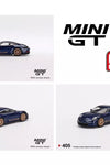 Mini GT 1:64 Porsche 911 (992) GT3 Touring Gentian Blue Metallic Model MGT405