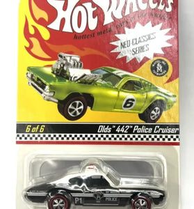 HOT WHEELS RLC NEO CLASSICS BLACK OLDS 442 POLICE CRUISER