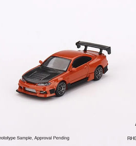 Mini GT 1:64 Nissan Silvia S15 D-MAX Metallic Orange #581