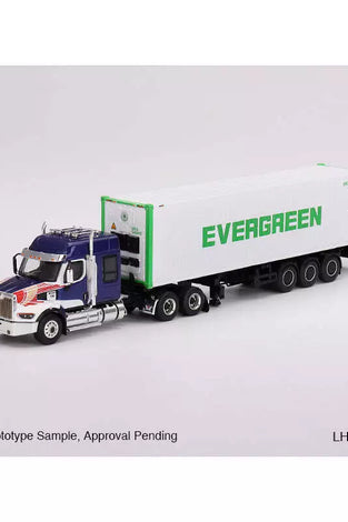 Mini GT 1/64 Western Star 49X Tractor w/ Evergreen Reefer Trailer #597