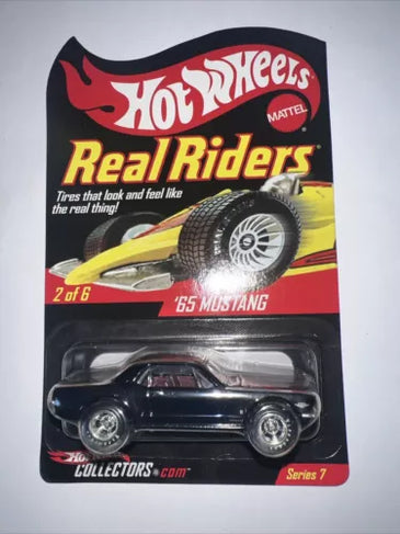 HOT WHEELS RLC REAL RIDERS BLACK '65 MUSTANG