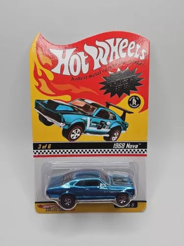 HOT WHEELS RLC NEO CLASSICS BLUE 1968 CHEVY NOVA