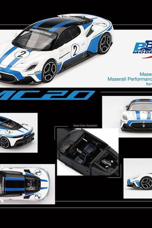 BBR Models 1:64 Maserati MC20 #2 Maserati Performance Experience – White – Limited Edition