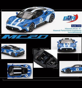 BBR Models 1:64 Maserati MC20 #1 Maserati Performance Experience – Blue