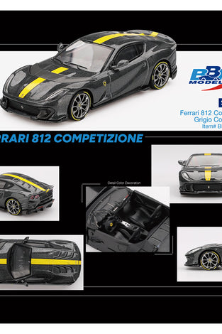 BBR Models 1:64 Ferrari 812 Competizione – Grigio Competizione- Limited Edition