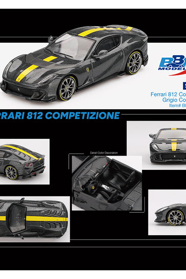 BBR Models 1:64 Ferrari 812 Competizione – Grigio Competizione- Limited Edition