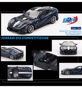 BBR Models 1:64 Ferrari 812 Competitizone Blue Tour De France
