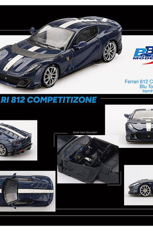 BBR Models 1:64 Ferrari 812 Competitizone Blue Tour De France
