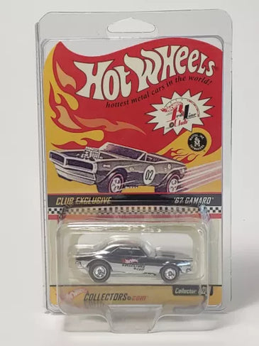HOT WHEELS RLC CHROME '67 CHEVY CAMARO W/BLUE STRIPES