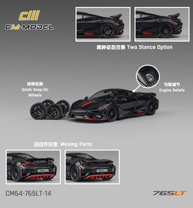 CM Model 1:64 McLaren 765LT – Matte Black -Limited Edition