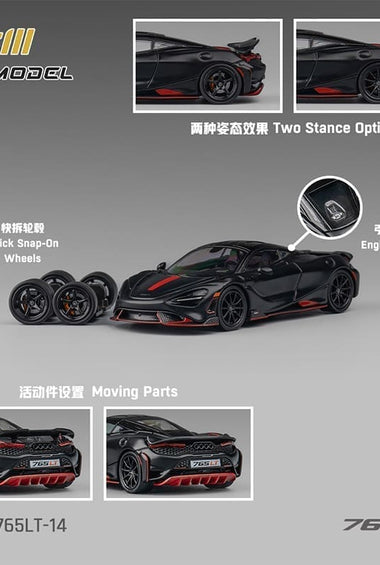 CM Model 1:64 McLaren 765LT – Matte Black -Limited Edition