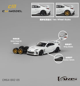 CM Model 1:64 Subaru BRZ Varis Widebody custom – White – Limited Edition