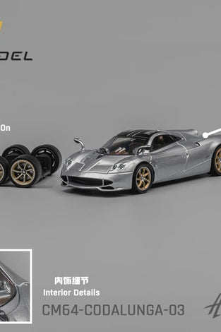 CM Model 1:64 Pagani Codalunga – Silver- Limited Edition