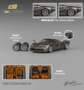 CM Model 1:64 Pagani Codalunga – Gunmetal Gray- Limited Edition