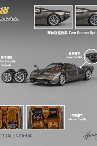 CM Model 1:64 Pagani Codalunga – Gunmetal Gray- Limited Edition