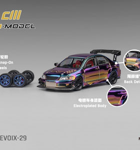 CM Model 1:64 Mitsubishi Lancer Evolution IX Widebody – Chrome Purple