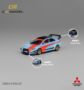 CM Model 1:64 Mitsubishi Lancer Evolution X Varis Widebody – Blue – Limited Edition