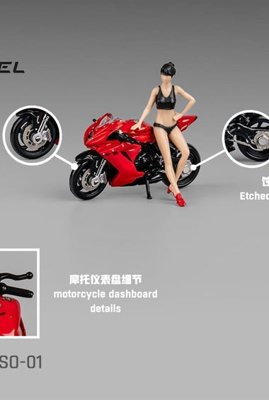 CM Model 1:64 MV Agusta F3 Rosso Red With Showgirl Figure – Limited Edition
