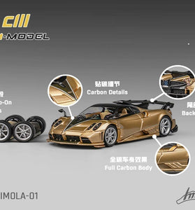 CM Model 1:64 Pagani Imola Full Carbon – Gold – Limited Edition