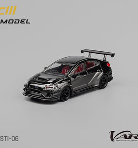 CM Model Subaru STi Varis WideBody 1.0 Chrome Black 1/64