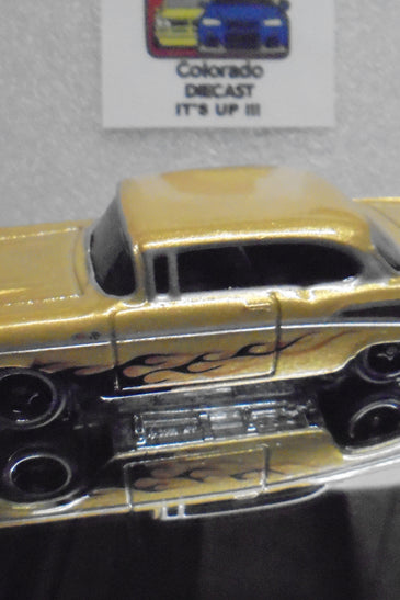 Hot Wheels Larry's Garage CHASE Gold '57 Chevy Bel Air w/Real Riders