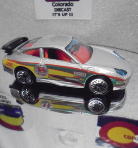 LOOSE HOT WHEELS SILVER PORSCHE 911 GT 3 CUP BLACK SPOILER