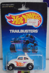 1988 HOT WHEELS TRAILBUSTERS WHITE VW BAJA BUG IMPERFECT CARD