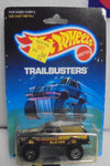 1988 HOT WHEELS TRAILBUSTERS BLACK BLAZER 4X4 IMPERFECT CARD