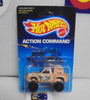 1986 HOT WHEELS ACTION COMMAND TAN TAIL GUNNER TRUCK UNPUNCHED CREASED CARD