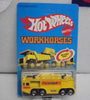 1983 HOT WHEELS WORKHORSES YELLOW AIRPORT RESCUE TRUCK UNPUNCHED CARD