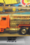 1983 HOT WHEELS WORKHORSES ORANGE CALIFORNIA CONSTRUCTION PETERBILT TANK TRUCK UNPUNCHED CARD