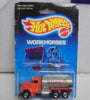 1988 HOT WHEELS WORKHORSES ORANGE SHELL PETERBILT TANK TRUCK