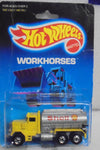 1988 HOT WHEELS WORKHORSES YELLOW SHELL PETERBILT TANK TRUCK