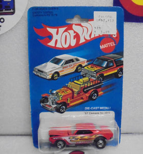 HOT WHEELS 1981 RED W/FLAMES '67 CHEVY CAMARO