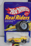 HOT WHEELS 1982 REAL RIDERS YELLOW LIGHTNING GOLD ON UNPUNCHED CARD