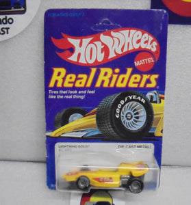 HOT WHEELS 1982 REAL RIDERS YELLOW LIGHTNING GOLD ON UNPUNCHED CARD