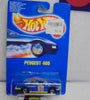 HOT WHEELS 1990 BLUE PEUGEOT 405 ON INTERNATIONAL BLUE CARD