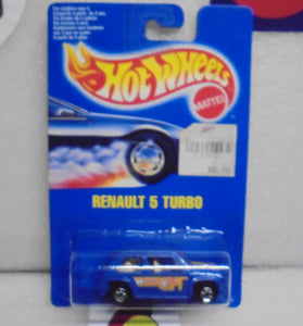 HOT WHEELS 1990 BLUE RENAULT 5 TURBO ON INTERNATIONAL BLUE CARD