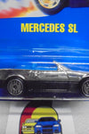 HOT WHEELS 1990 CHROME MERCEDES SL ON INTERNATIONAL BLUE CARD