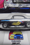 HOT WHEELS NEWSLETTER BLACK '55 CHEVY W/REAL RIDERS