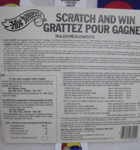 1983 INTERNATIONAL HOT WHEELS SCRATCH & WIN 3 CAR SET RIG WRECKER, 82 SUPRA RED '67 CAMARO